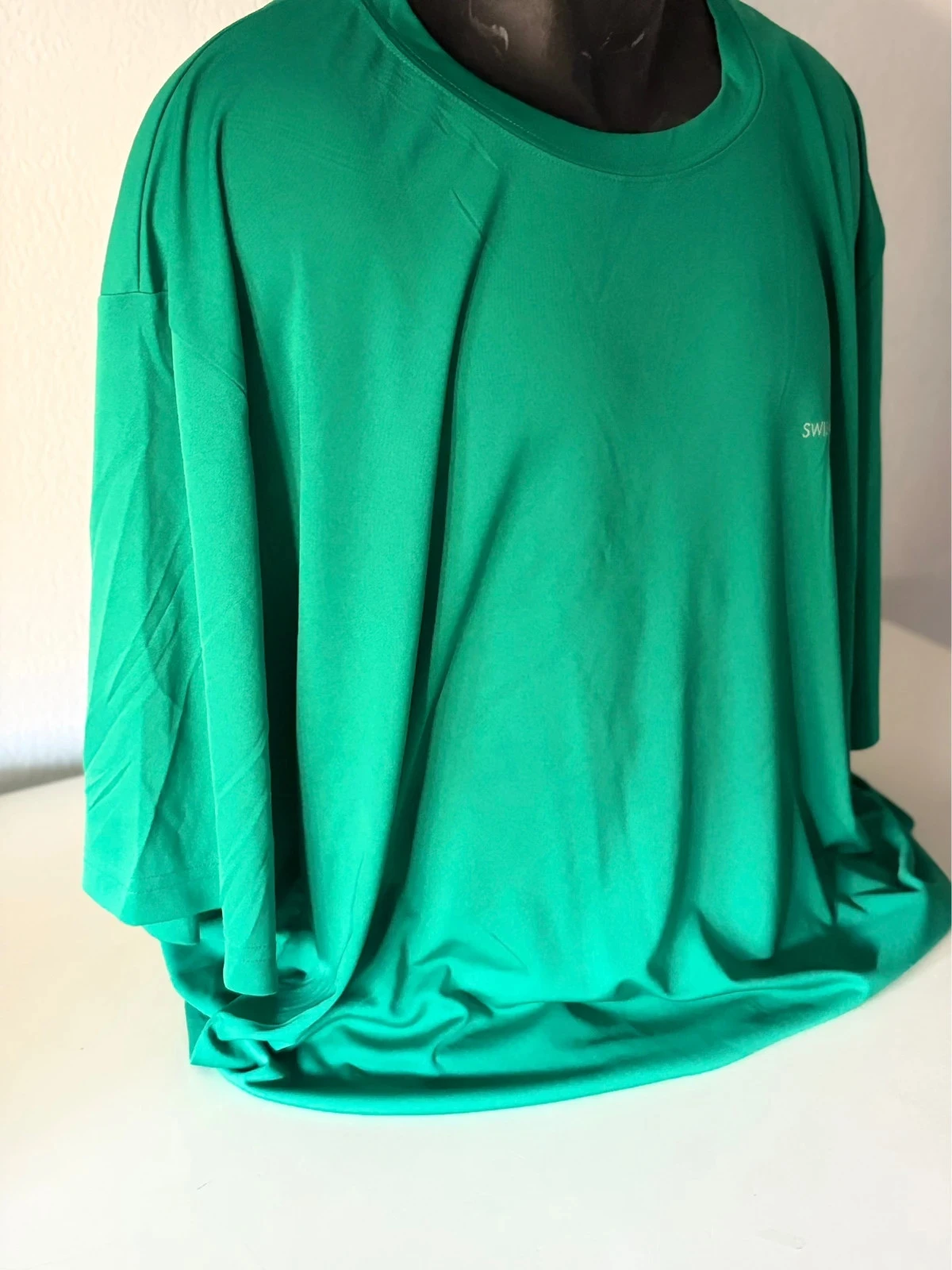 Camiseta técnica verde brillante Swissbrand 100% poliéster manga corta hombre XXL nuevo con etiqueta – photo 4